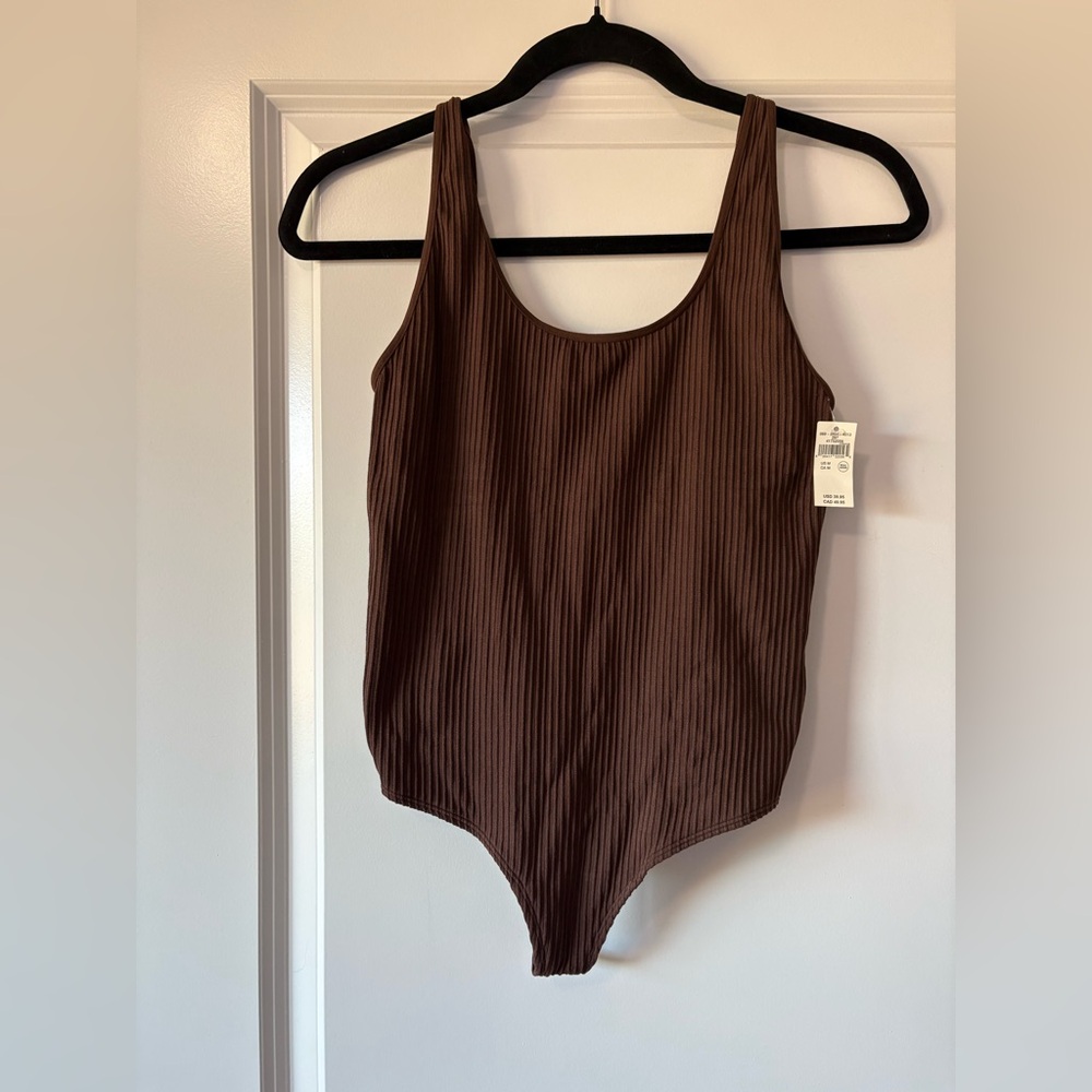 Aerie Superchill Seamless Rib Scoop Bodysuit Size Medium NWT